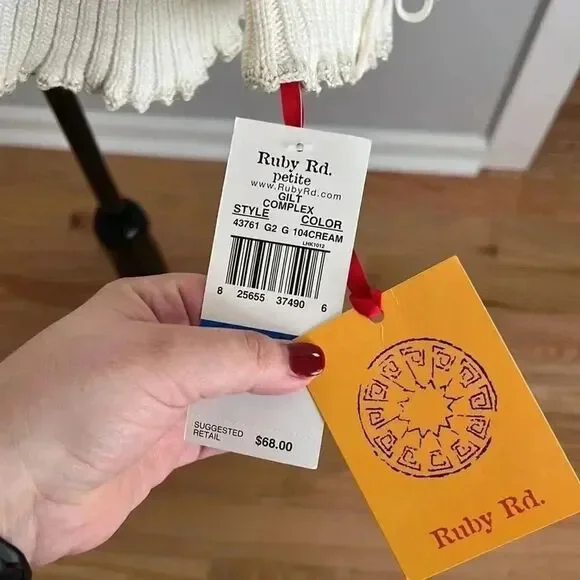 NWT! Ruby Red Petite Xl cream cardigan - Picture 3 of 5